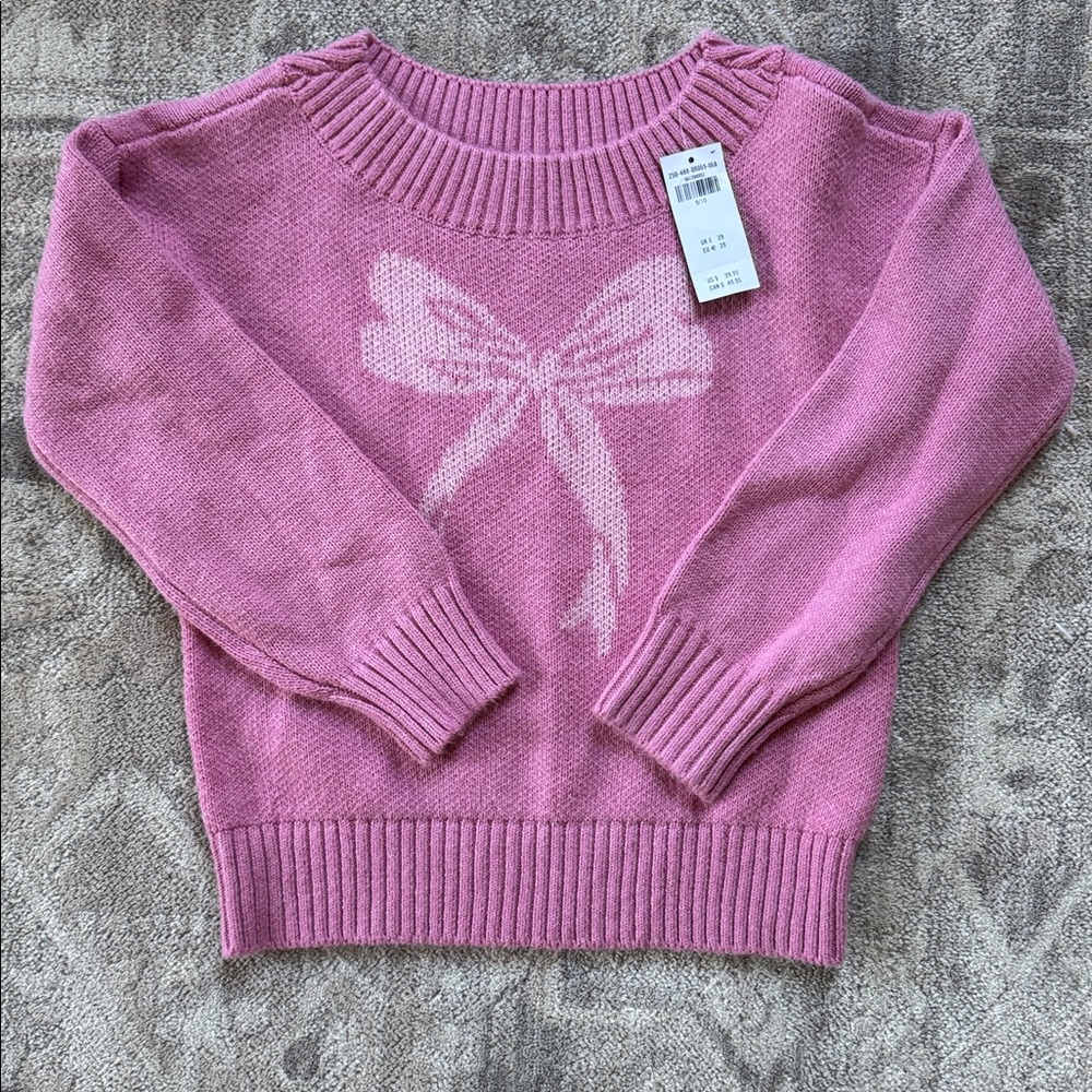 Pink Bow Sweater and Light Blue Jeans Set - Picture 2 of 3